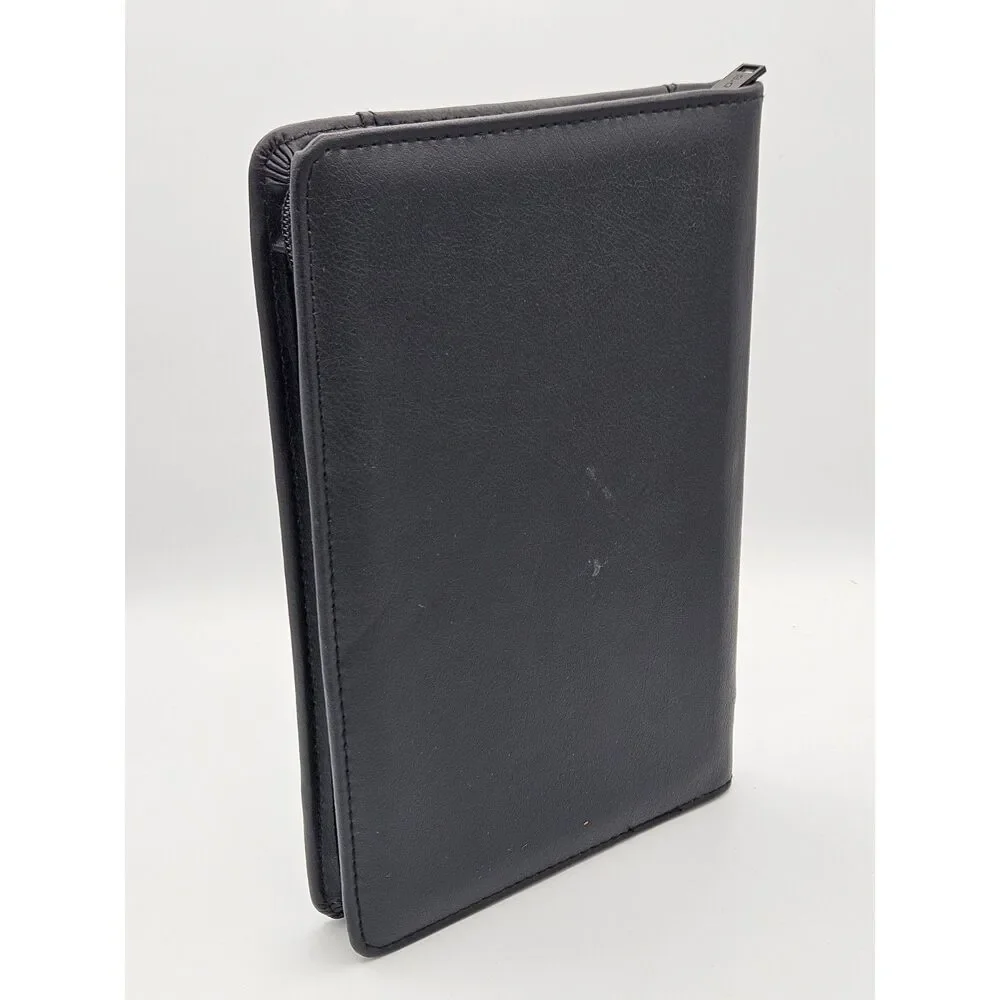 Black Zippered Portfolio Padfolio Organizer w/ Calculator & Notepad for Teacher